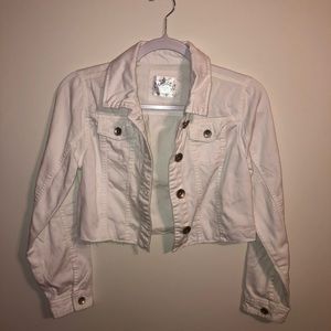 Justice cropped jean jacket